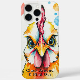 Coque iPhone 16 Pro Max Gras & Coloré Poulet Art Whimsical Ferme Amusante