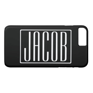 Case-Mate iPhone Case Gras & Moderne Votre Nom ou Mot Blanc sur Noir