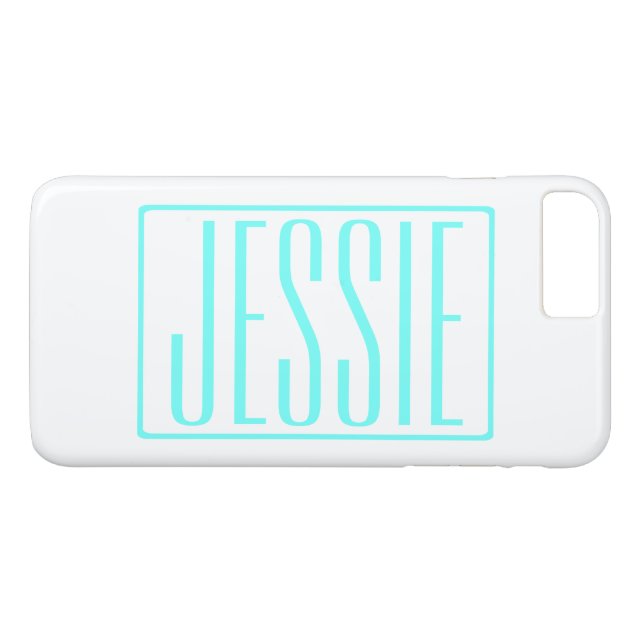 Coques Case-Mate iPhone Gras & Moderne votre nom ou mot | Blanc Turquoise (Dos (Horizontal))