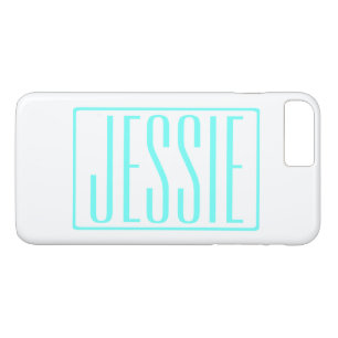 Case-Mate iPhone Case Gras & Moderne Votre Nom ou Mot Turquoise Blanc