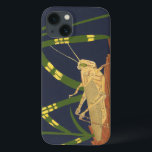 Etui iPhone Case-Mate Grasshopper de Green Grass on Blue Background<br><div class="desc">The deep green of the grass in this painting merges perfectly with the blue background,  creating a feeling of evening in this piece by Nina Tenser. Both colors contrast with the pale of the grasshopper. Nature lovers should purchase this piece and place it on their favorite wall !</div>