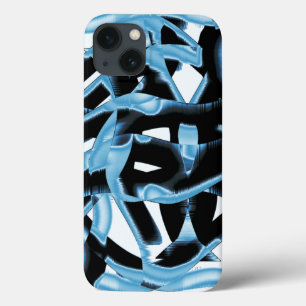 Case-Mate iPhone Case Gravures ou bandes bleues et noires détruites