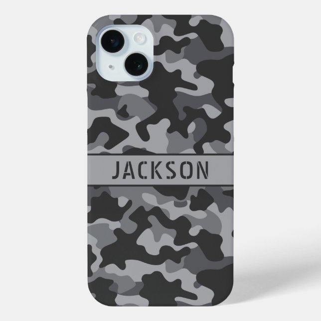 Coques Case-Mate iPhone Gray Camouflage Personalized (Verso)