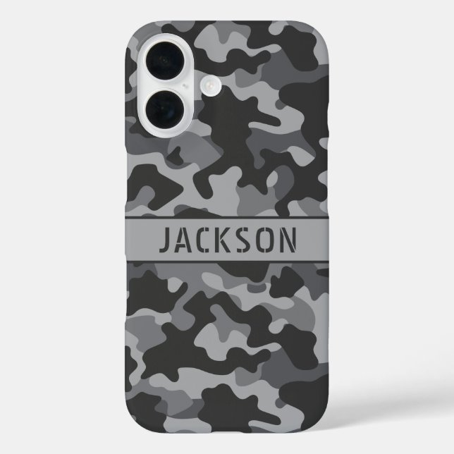 Coques Case-Mate iPhone Gray Camouflage Personalized (Verso)