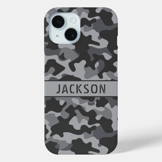 Coques Case-Mate iPhone Gray Camouflage Personalized (Verso)