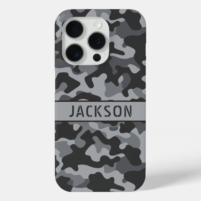 Coques Case-Mate iPhone Gray Camouflage Personalized (Verso)