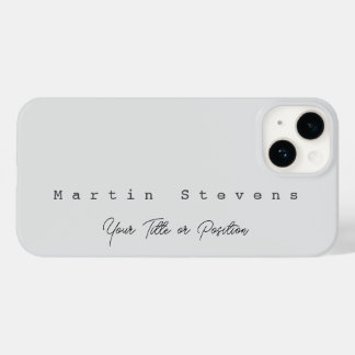 Coque Case-Mate iPhone Gray Unique Moderne Minimaliste Nom Plat