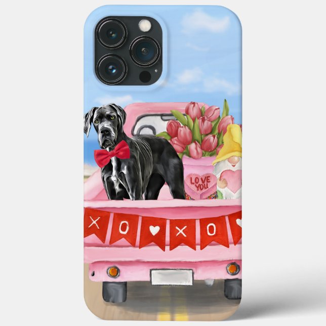 Coques Case-Mate iPhone Great Dane Chien Valentine's Day Truck (Verso)