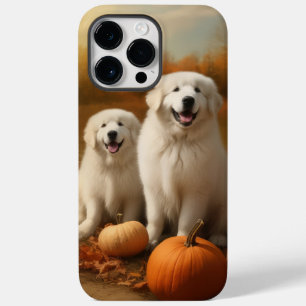 Coque Case-Mate iPhone Great Pyrenees chiot Autumn Delight Citrouille