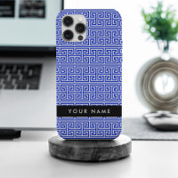 Grec Meander Key H Blue, Votre Nom, Personnaliser