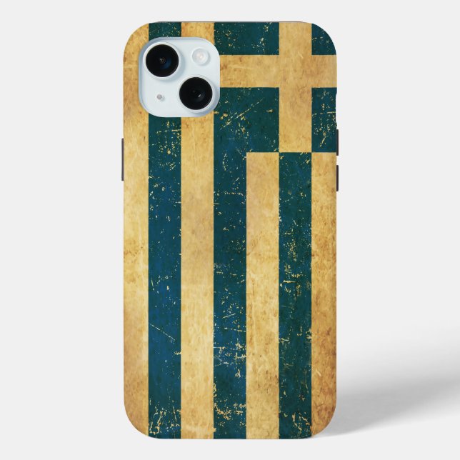 Coques Case-Mate iPhone Grèce Drapeau Vintage Grunge (Verso)