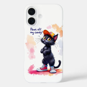 Coque Pour iPhone 16 Greedy Cat, Halloween, auteur Natasha Us