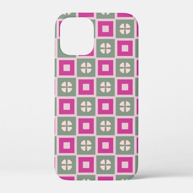 Coques Case-Mate iPhone Green and Magenta Boxed Floral Bloom iPhone Case (Verso)
