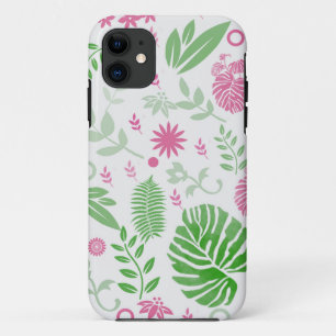 Coque Case-Mate Pour iPhone Green and pink leaves and flowers