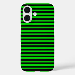 Coque Pour iPhone 16 Green Black Stripes Motif sans charme