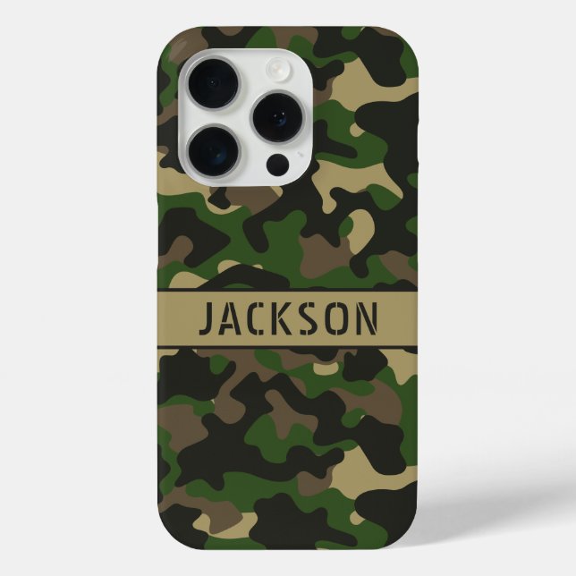 Coques Case-Mate iPhone Green Brown Camouflage Personalized (Verso)