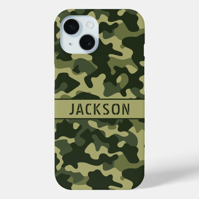 Coques Case-Mate iPhone Green Camouflage Personalized (Verso)