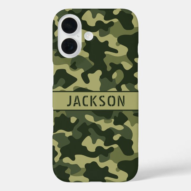 Coques Case-Mate iPhone Green Camouflage Personalized (Verso)