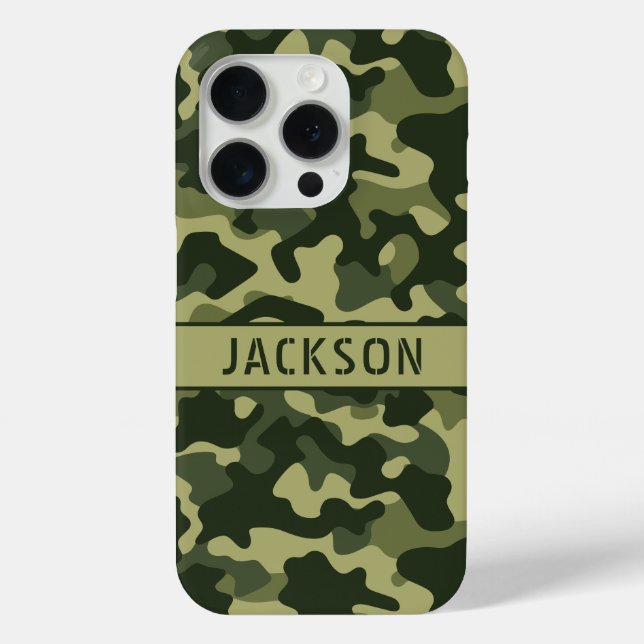 Coques Case-Mate iPhone Green Camouflage Personalized (Verso)