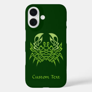 Coque Pour iPhone 16 Green crab Celtic Knot