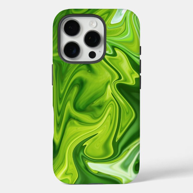 Coques Case-Mate iPhone Green Marble Swirl Abstract Phone Case (Verso)
