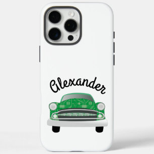 Coques iPhone 16 Pro Max Green Mean Retro Voiture Boy's Birthday
