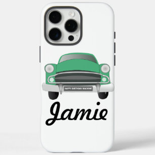 Coque iPhone 16 Pro Max Green Mean Retro Voiture Boy's Birthday