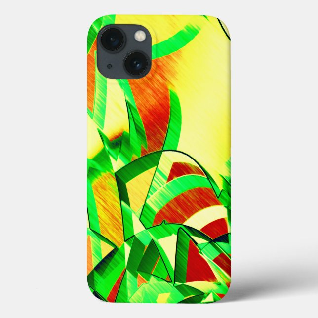 Coques Case-Mate iPhone Greenish streaks over red image with drizzle (Verso)