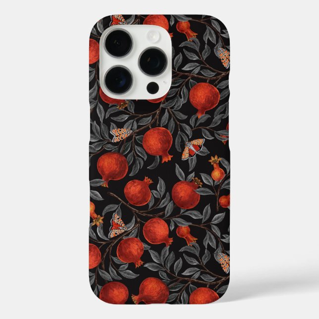 Coques Case-Mate iPhone Grenades et papillons Bella en rouge et gris (Verso)