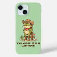 Grenouille cow-boy mignon qui lambine - Humour de