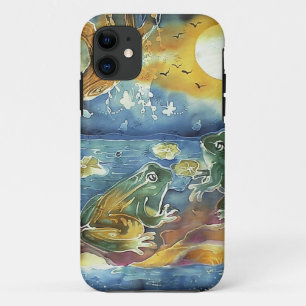 Coques Pour iPhone Grenouille dans la peinture au clair de lune