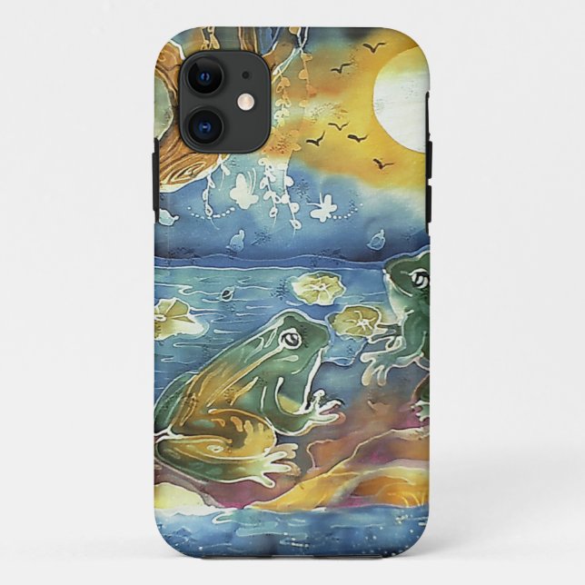 Coques Case-Mate iPhone Grenouille dans la peinture au clair de lune (Dos)