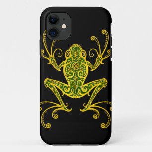 Coque Case-Mate Pour iPhone Grenouille d'arbre verte et noire complexe