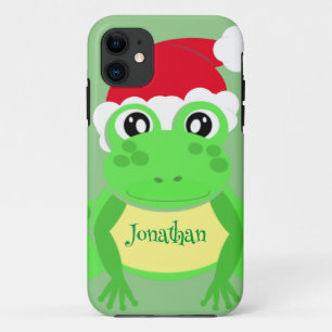 Case-Mate iPhone Case Grenouille de Noël Santa Hat Green Nouveauté