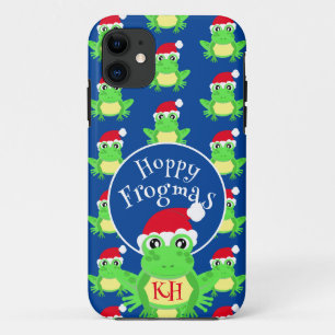 Case-Mate iPhone Case Grenouille de Noël Santa Hat Motif Nouveauté Bleu