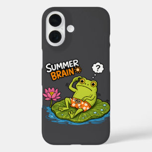 Coque Pour iPhone 16 Grenouille drôle Été Cerveau Grenouille dessin ani
