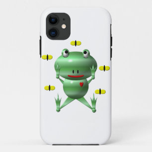 Coque iPhone 11 Grenouille mignonne avec des mouches