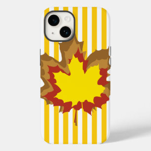 Coque Case-Mate iPhone Grève automnale de moutarde avec Feuilles