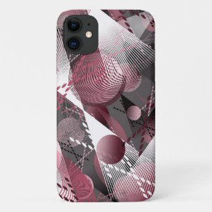 Case-Mate iPhone Case Grey, Bourgogne, blanc motif abstrait.