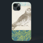 Etui iPhone 13 Grey Owl sur Arrière - plan Motif<br><div class="desc">Vous sentez l'art ? Obtenez ce dessin contemporain d'un hibou gris sur un arrière - plan inspiré par le collage. L'arrière - plan est colorée et présente des tons bleu,  gris et vert. Cette carte d'art égayera tout salon,  salle de bain ou chambre.</div>