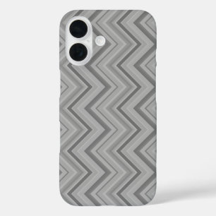 Coque Pour iPhone 16 Grey stripes zigzag
