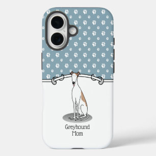 Coque Pour iPhone 16 Greyhound Maman (blanc pâle) Mignonne Maman de chi