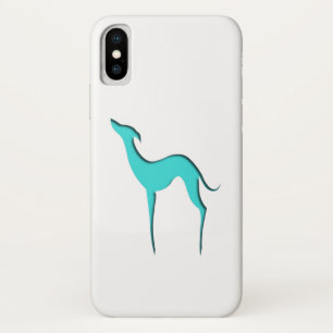 Case-Mate iPhone Case Greyhound Whippet élégante silhouette turquoise
