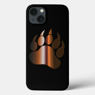 COQUE Case-Mate iPhone GRIF PATTE D'OURS EN ACIER BRUN SUR FOND NOIR