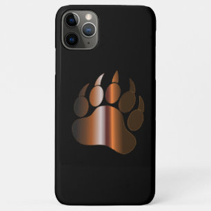 COQUES POUR iPhone GRIF PATTE D'OURS EN ACIER BRUN SUR FOND NOIR