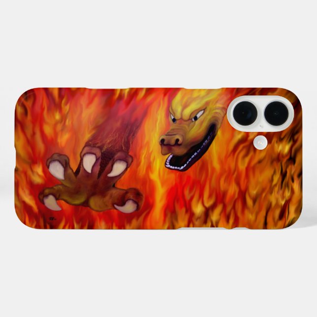 Coques Case-Mate iPhone Griffe de dragon rouge (Verso (horizontal))