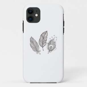 Coque iPhone 11 Griffonnage complexe de plume
