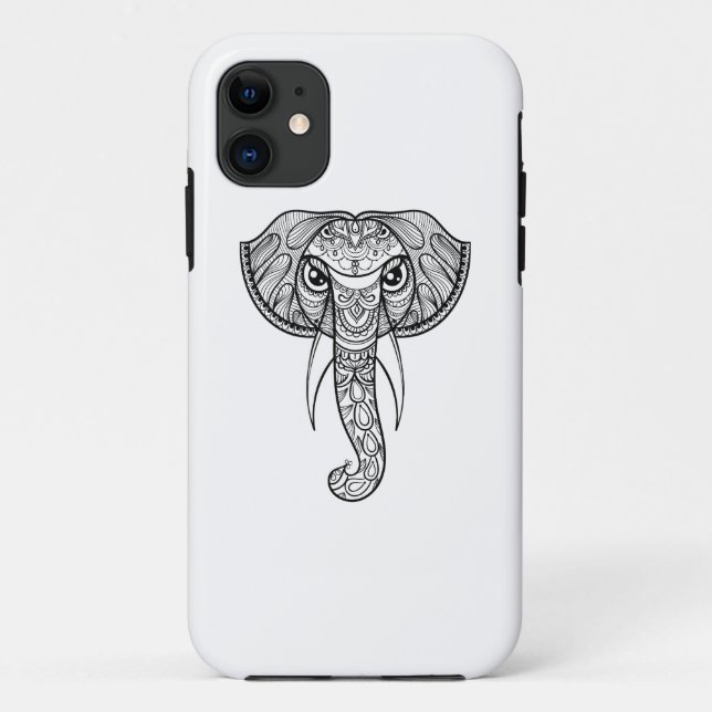 Coques Case-Mate iPhone Griffonnage de tête d'éléphant (Dos)