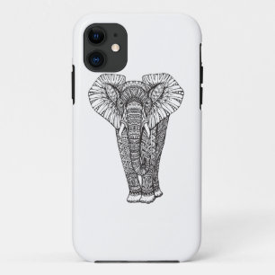 Coque iPhone 11 Griffonnage d'éléphant modelé par imaginaire
