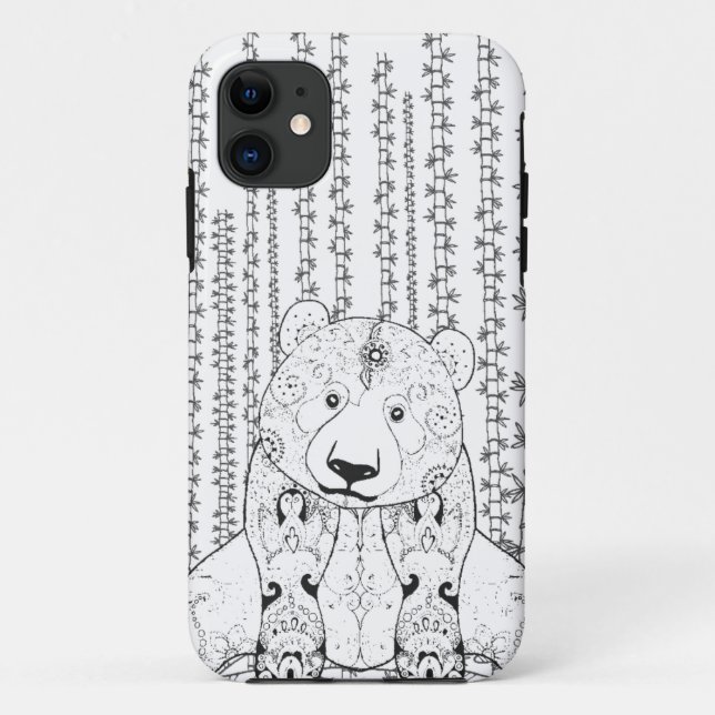 Coques Case-Mate iPhone Griffonnage en bambou de panda (Dos)